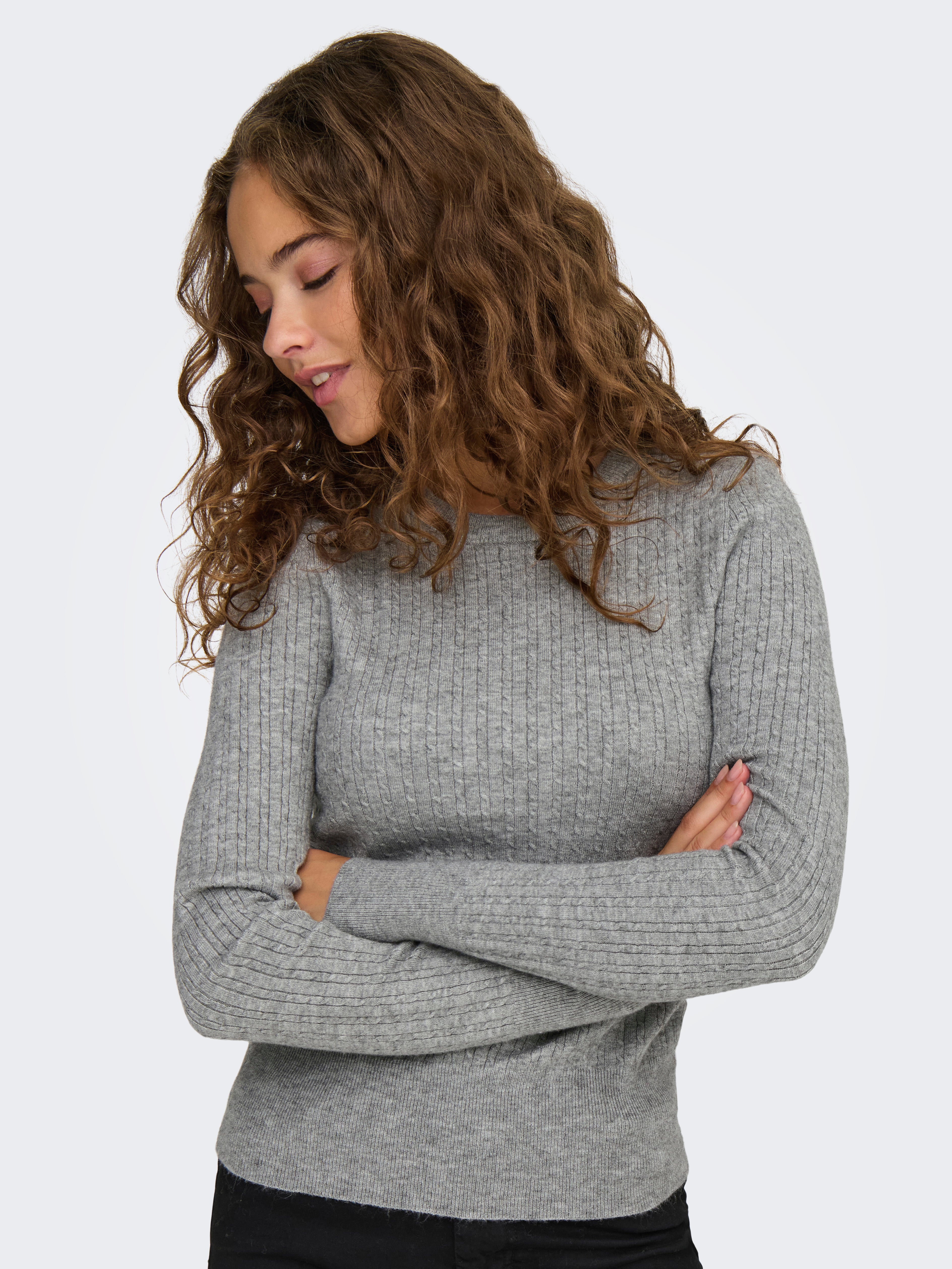 ONLLEA Strickpullover Medium Grey Melange