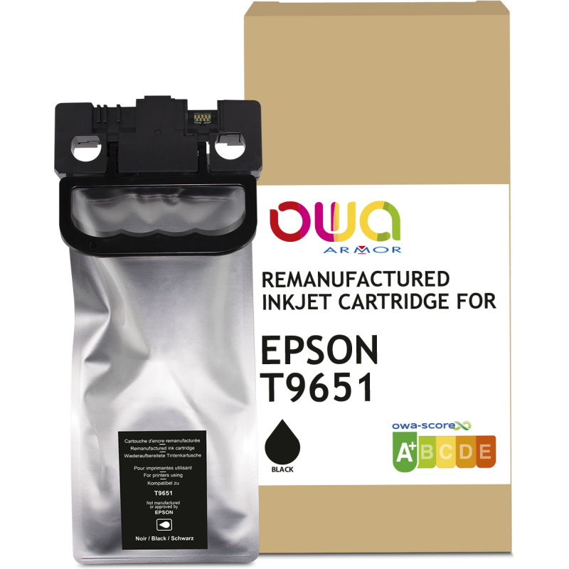 Cartouche d'encre remanufacturée OWA - haute capacité - Noir - pour EPSON T9651