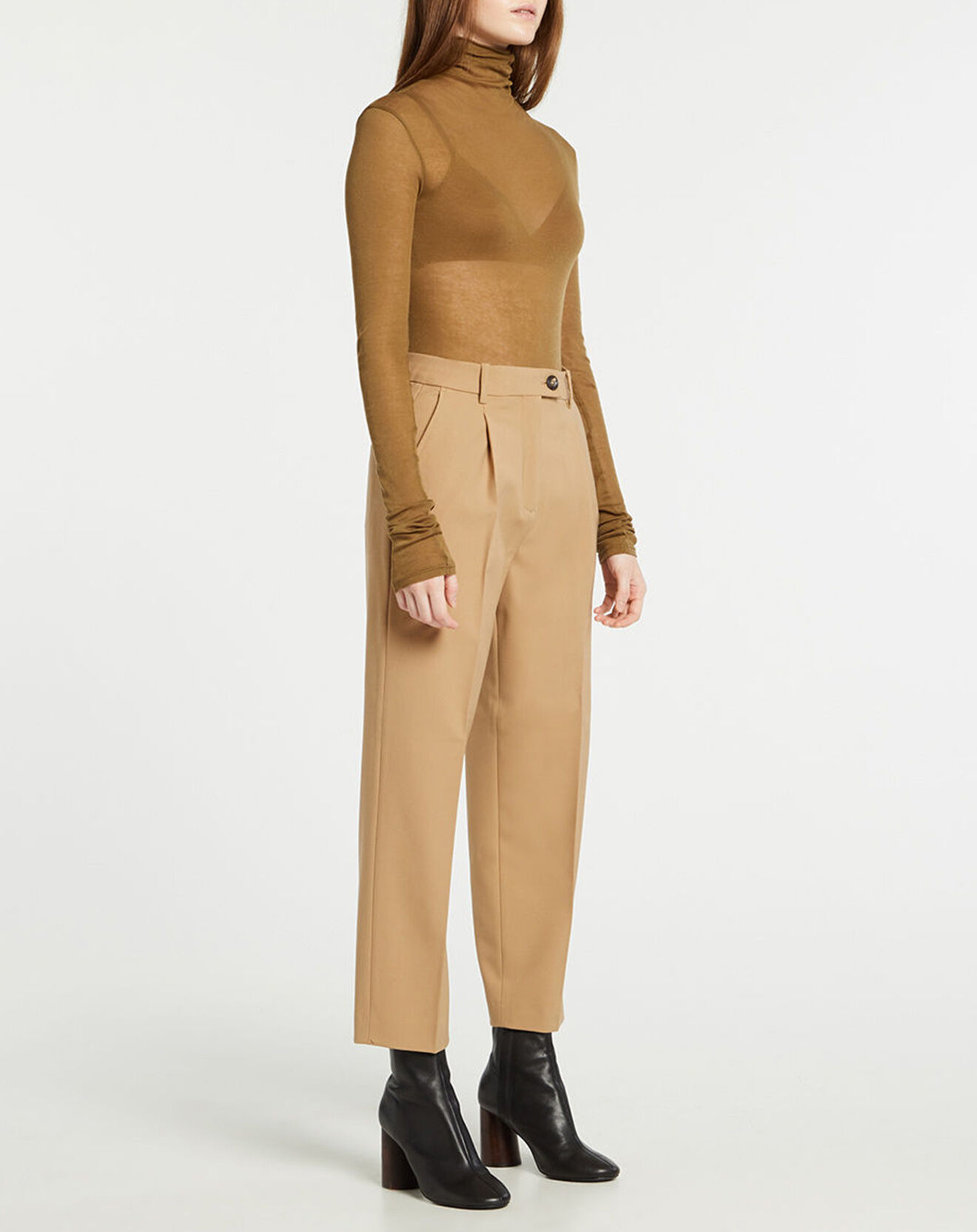 Tommy Hilfiger Pantalon en Laine mélangée Taper Icon beige