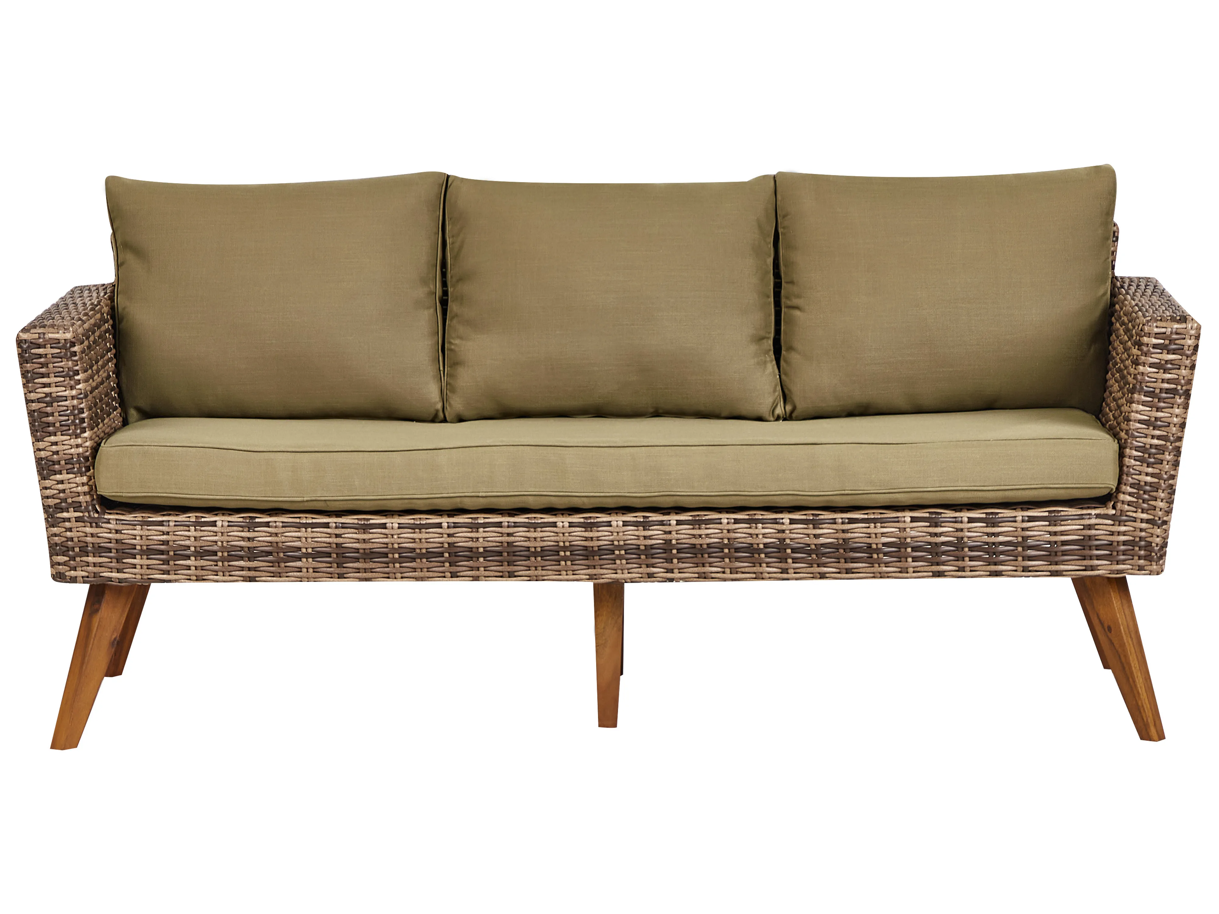 Loungeset met tafel 5-zits VITTORIA XL PE rotan Olijfgroen