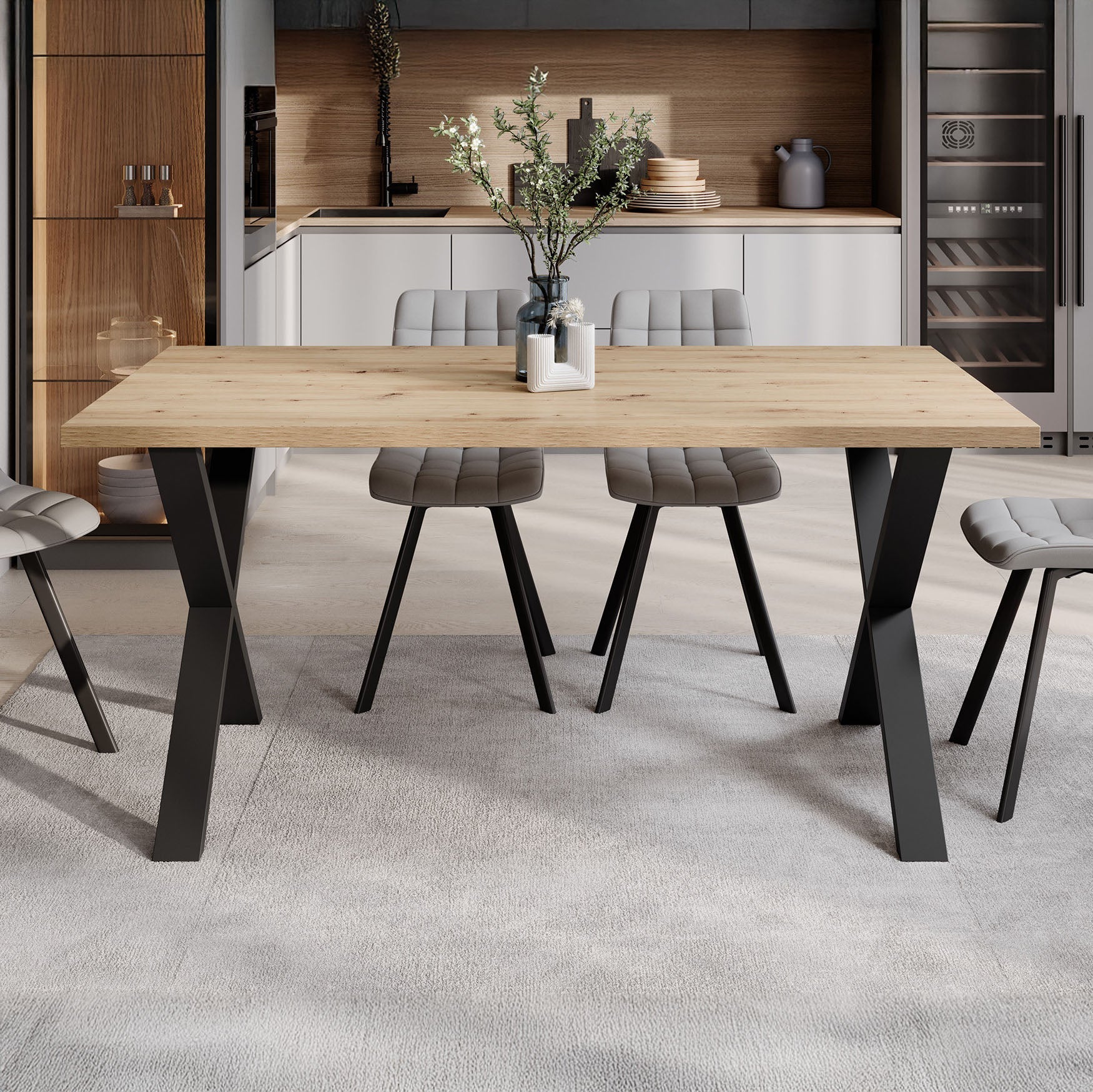 Meubella - Eetkamertafel Berry - Eiken - 160 cm