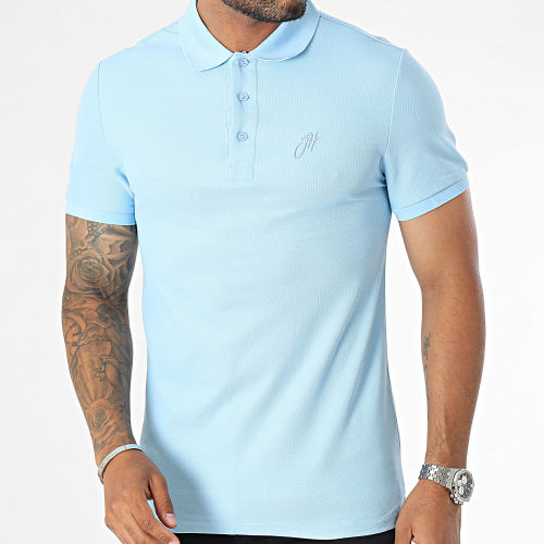 Polo Manches Courtes Bleu Clair