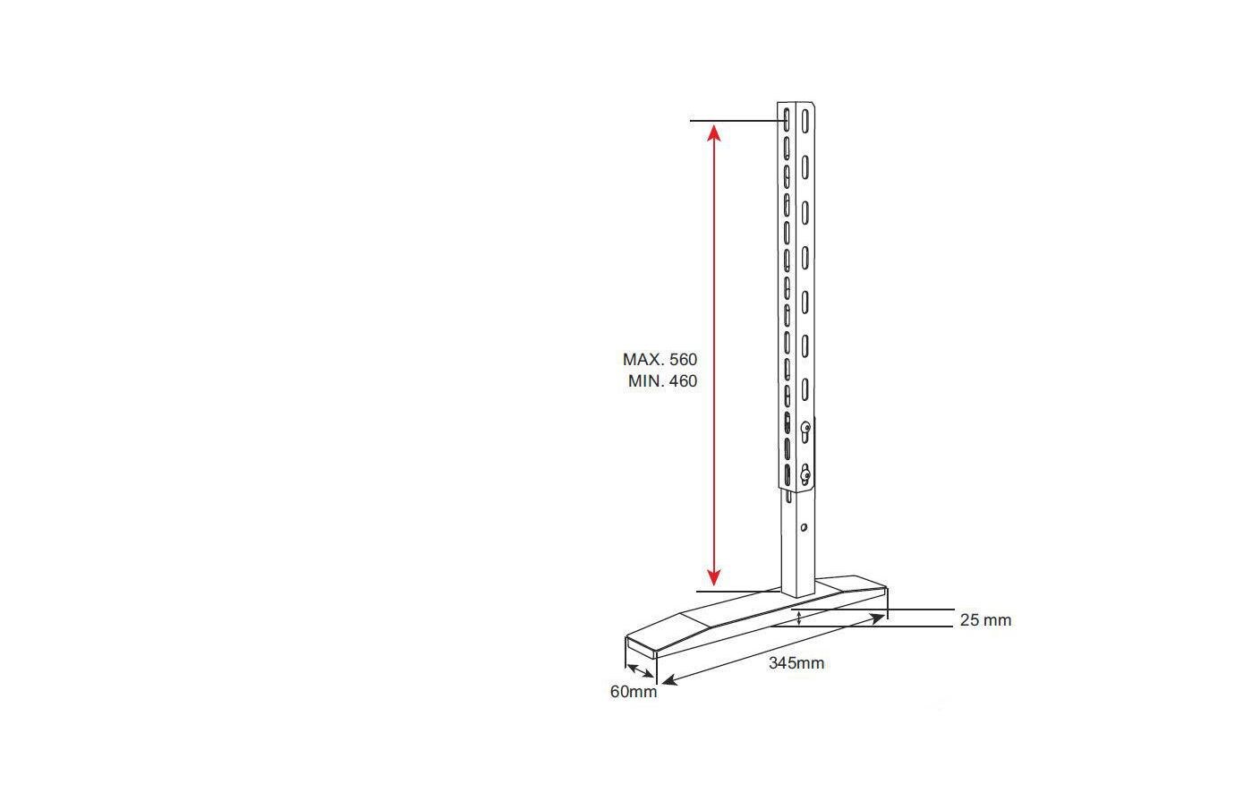 Standfuss Premium Twin 55 max. 55 kg Schwarz<br>Universelle Tischfüsse