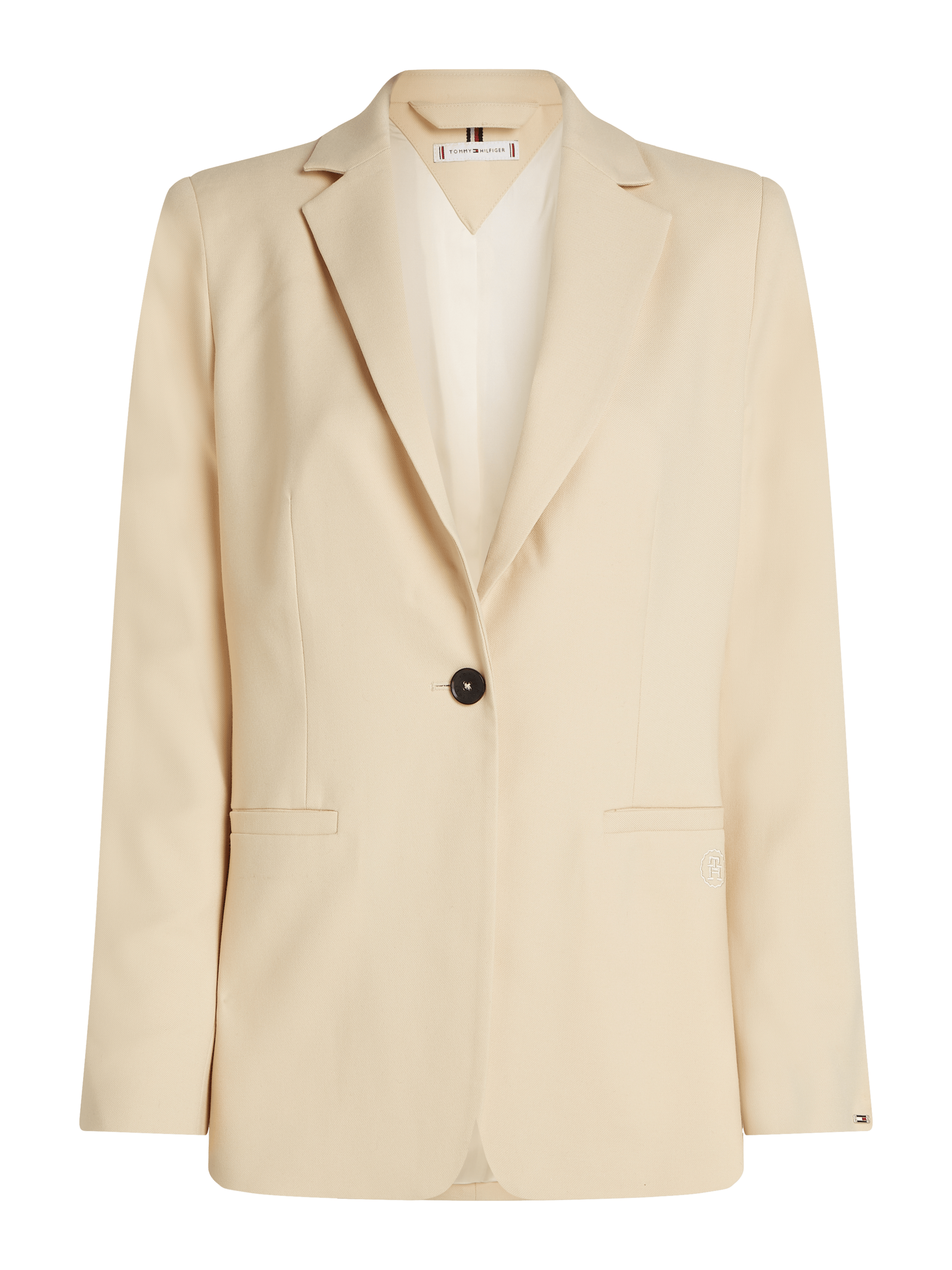 Blazer droit à un bouton | Beige