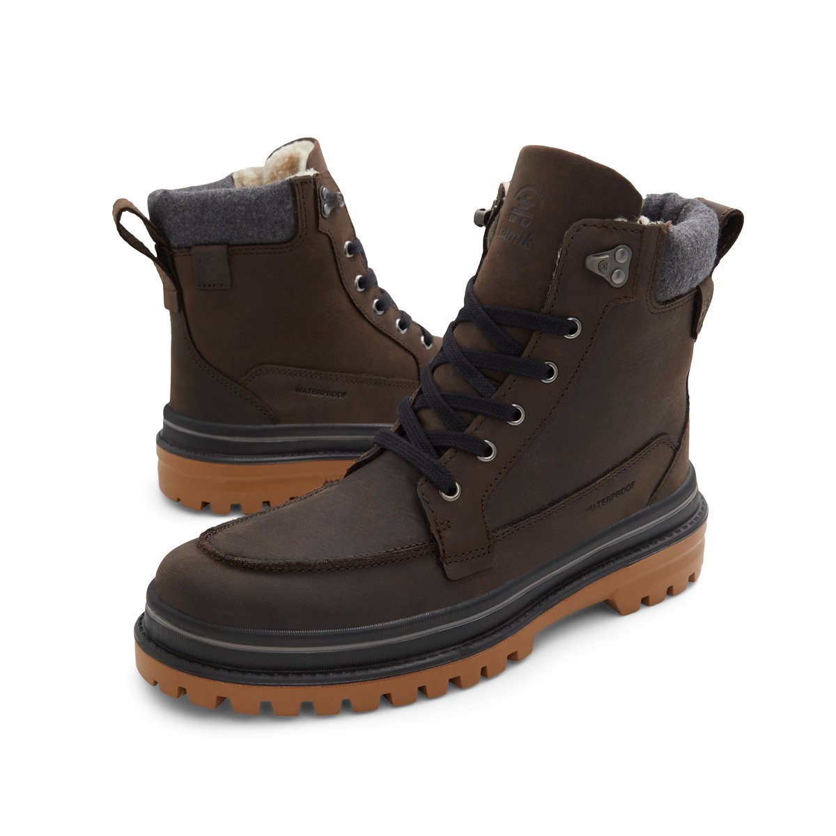 KAMIK-Tyson_g-m-Bottines d'hiver - Talon plat - Marron Foncé