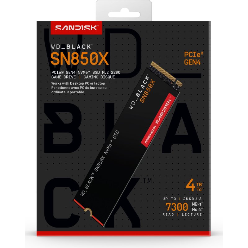 Western Digital Black WD_BLACK SN850X NVMe 4 To M.2 PCI Express 4.0