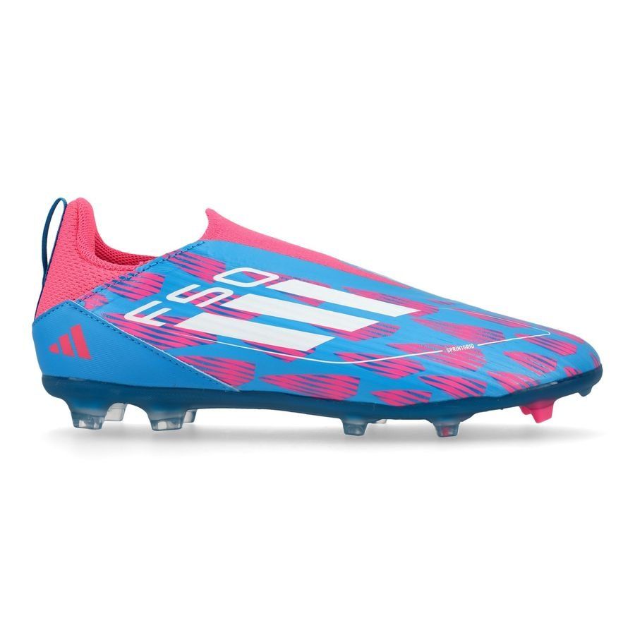 adidas F50 League Laceless FG/AG Reemergence - Bleu/Blanc/Rose Enfant