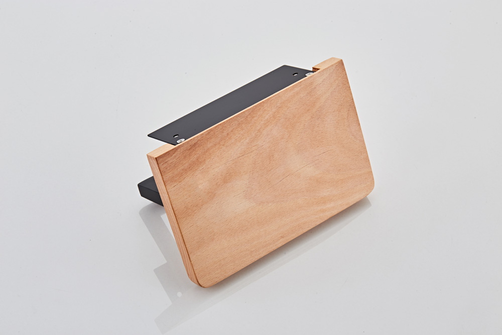 Saniclear Lumber toilet rolhouder met plank mat zwart walnoothout
