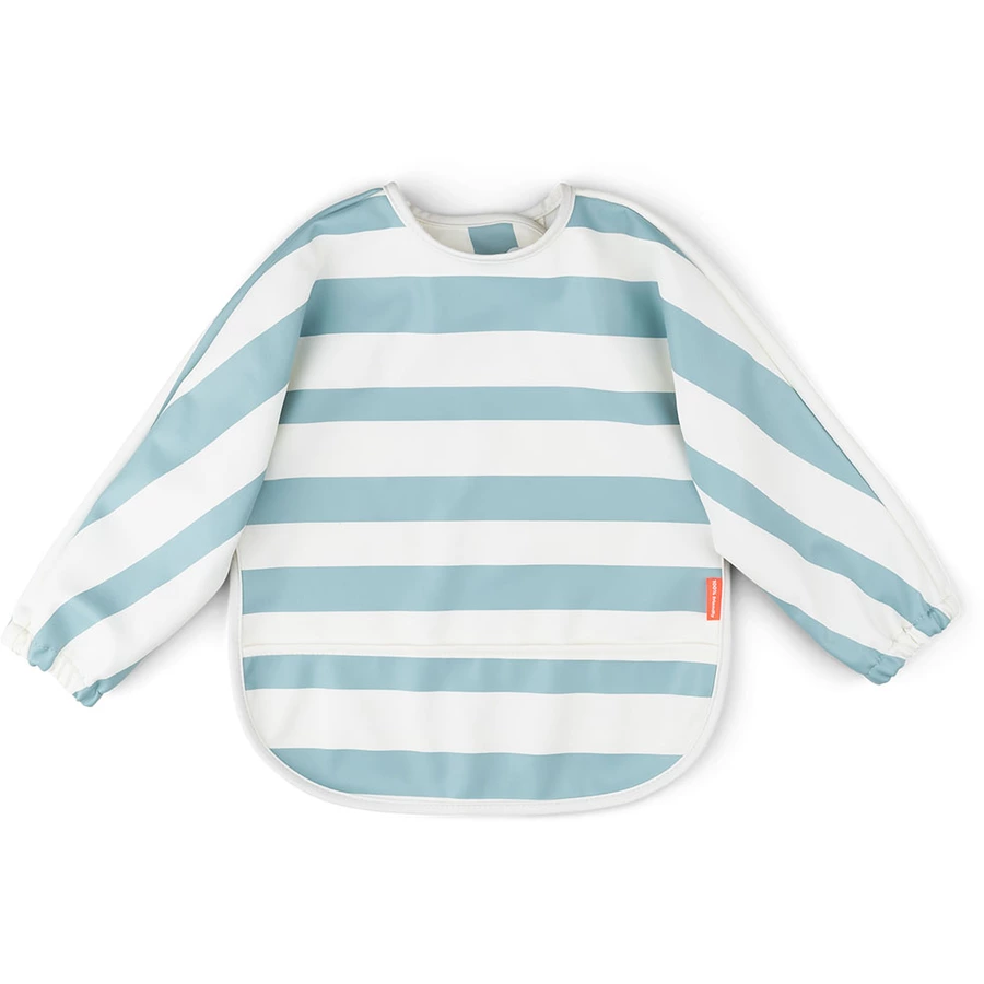Done by Deer™ Ärmeltaschen-Lätzchen Stripes blau