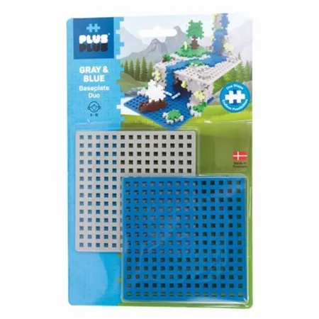 Plus-Plus Steckbausteine Baseplate blue grey 2Teile