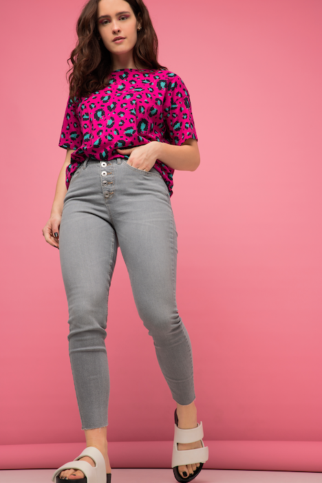 Skinny Jeans, schmales Bein, 5-Pocket, High-Waist, Knopfleiste