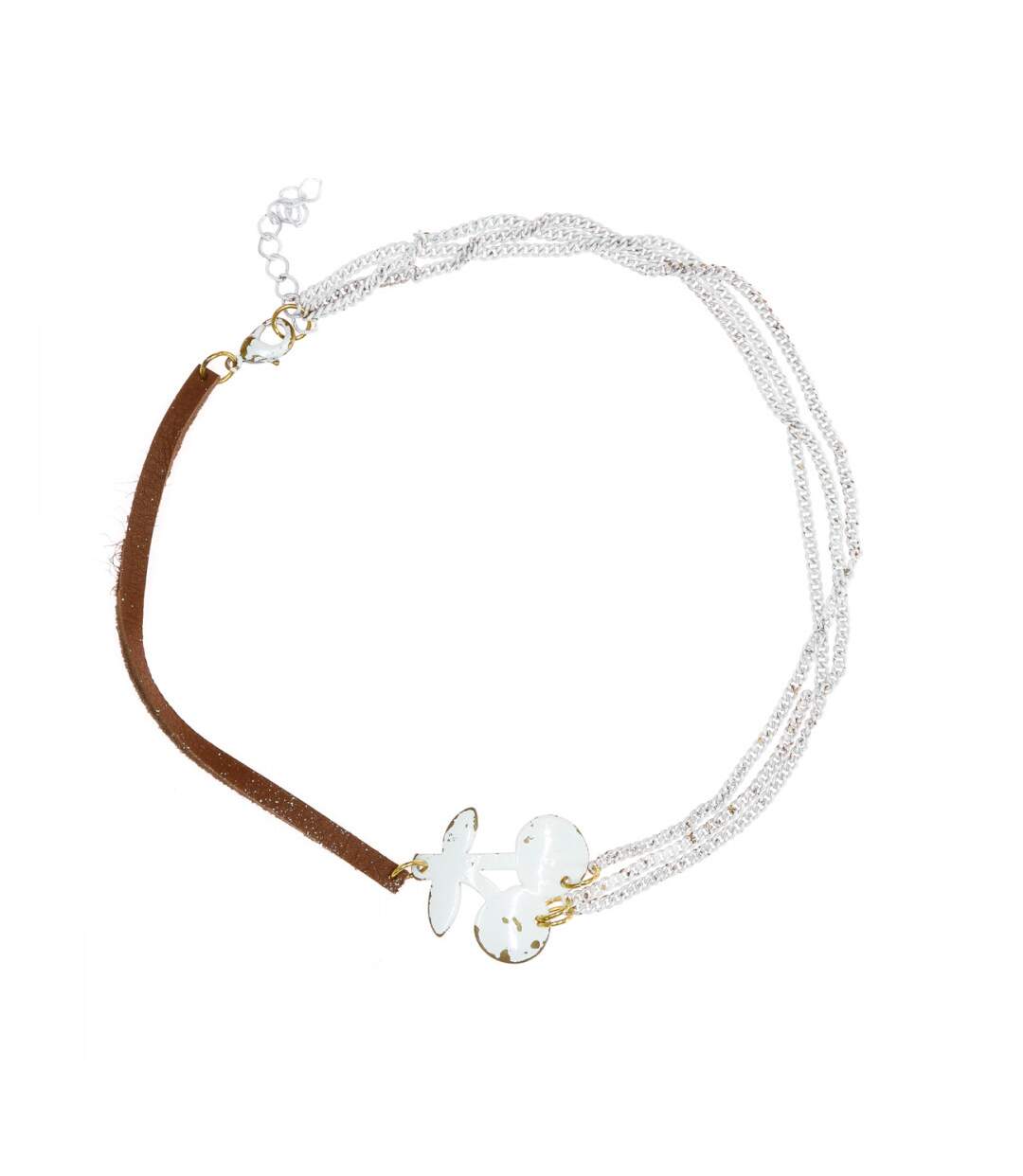 Collier Marron/Blanc Cerise Femme Le Temps des Cerises