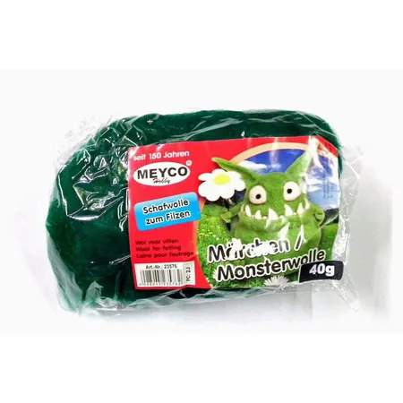 Meyco Schafwolle zum Filzen 40g dunkelgrün