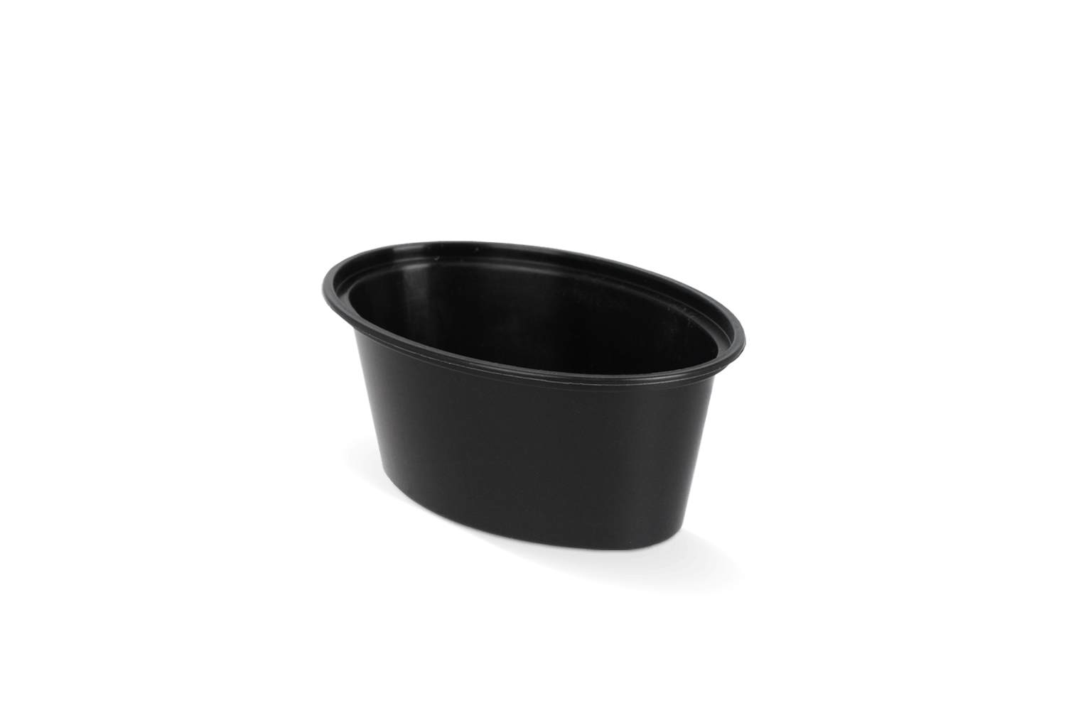 Ovaal sausbakje 3oz 75ml Ø88mm Zwart