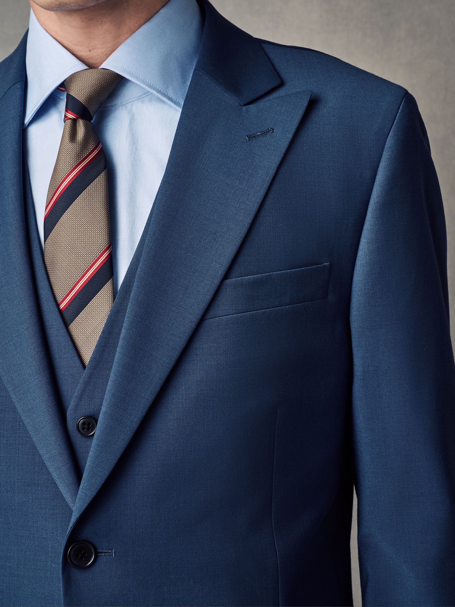Blauw - Slim fit Jack van wol Blend Motionflex Pak