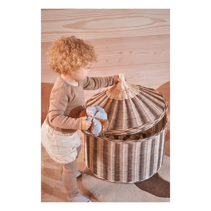 Oyoy Mini Panier de rangement Cirque en rotin - Set de 2 | Noisette