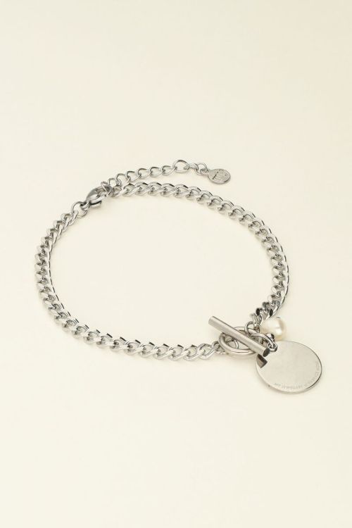 Armband met munt & parel