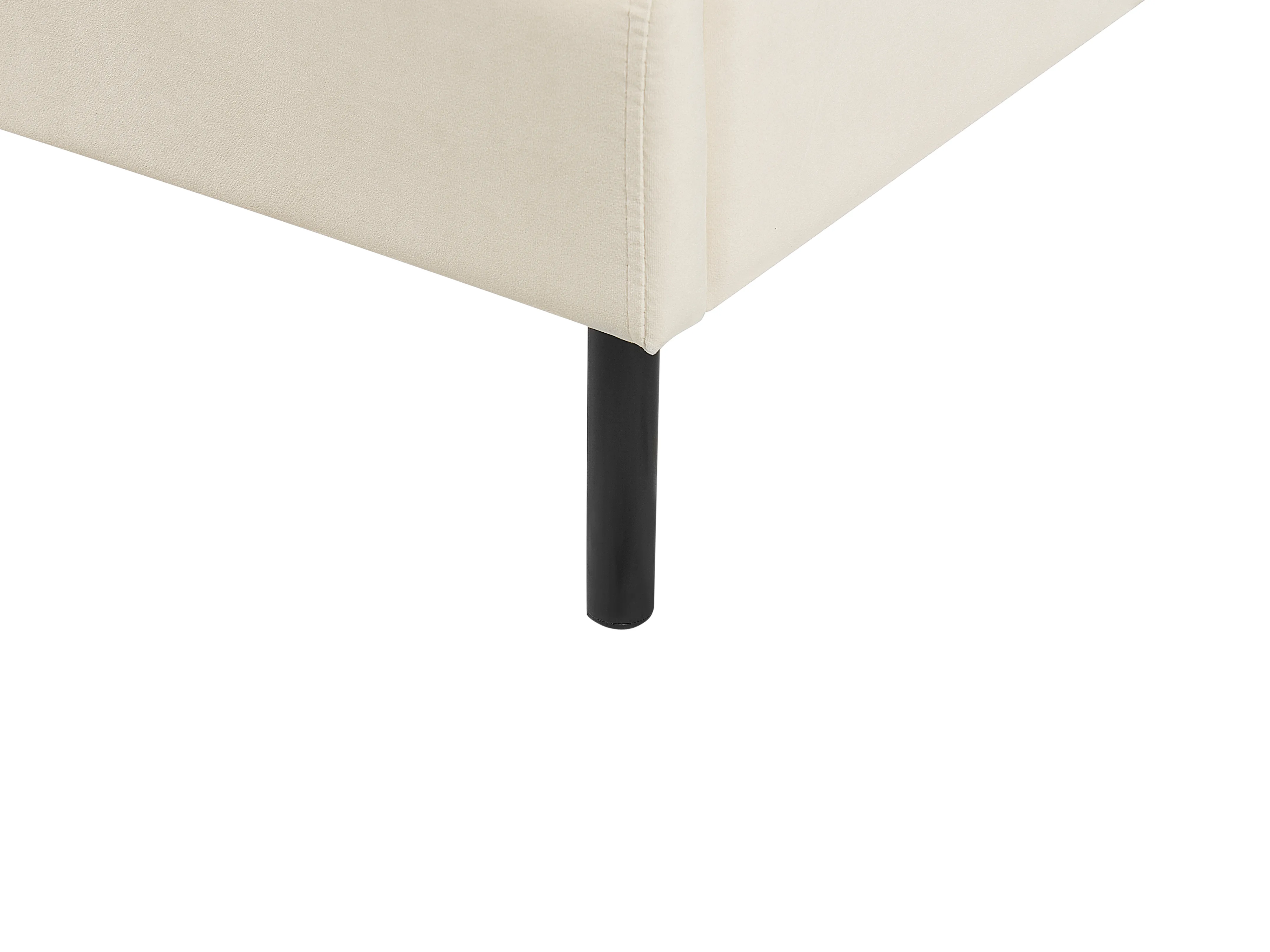 Bed Fluweel ARETTE 160 x 200 cm Lichtbeige