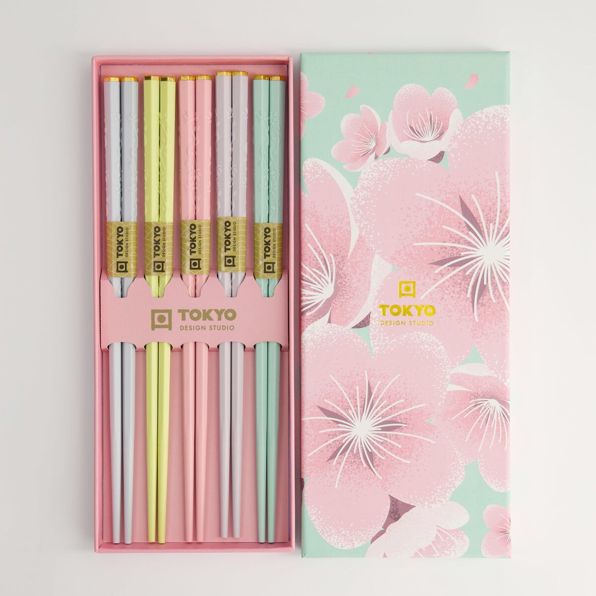 Spisepinner Pink Sakura gavesett, 5 stk.