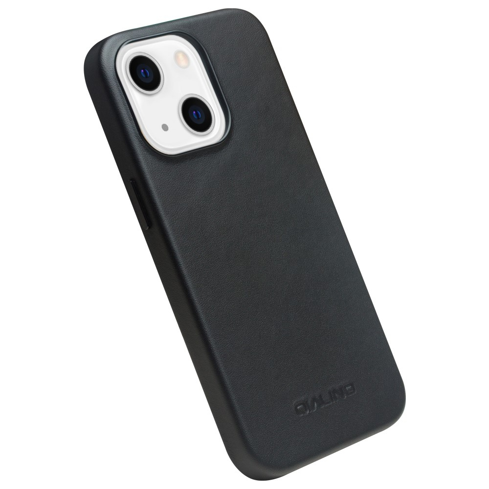 iPhone 13 MagSafe Echtleder Hülle Back Case - Schwarz