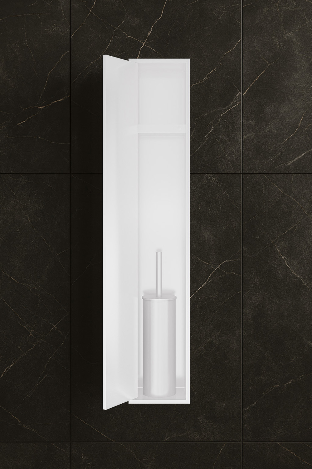 Hotbath &More inbouw toiletborstel en toiletrolhouder wit mat