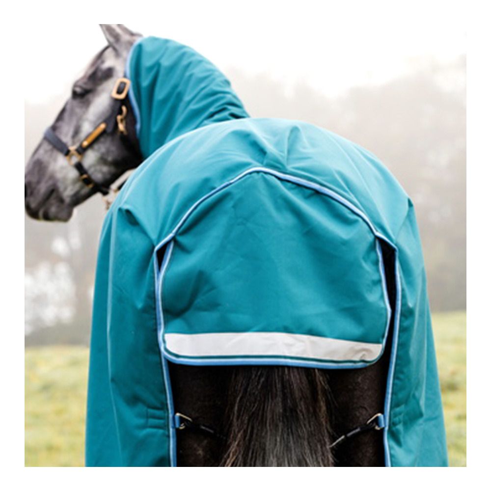 Horseware AMIGO BRAVO 12 PLUS 100G - Couverture de paddock + couvre-cou storm green/turquoise/aqua