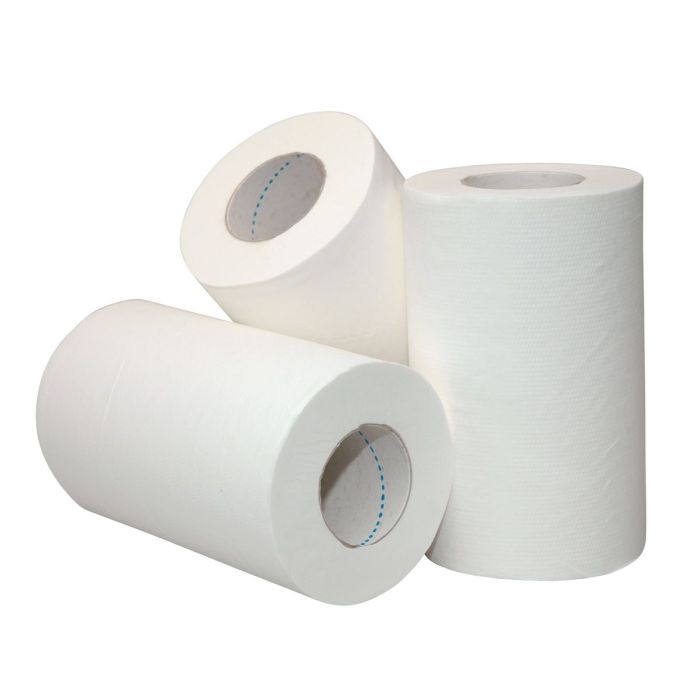 Mini Poetsrollen 12st Mini rollen keukenpapier 120meter 1laags cellulose 20cm 99258125 hoogwit 12rollen (6094050296289)