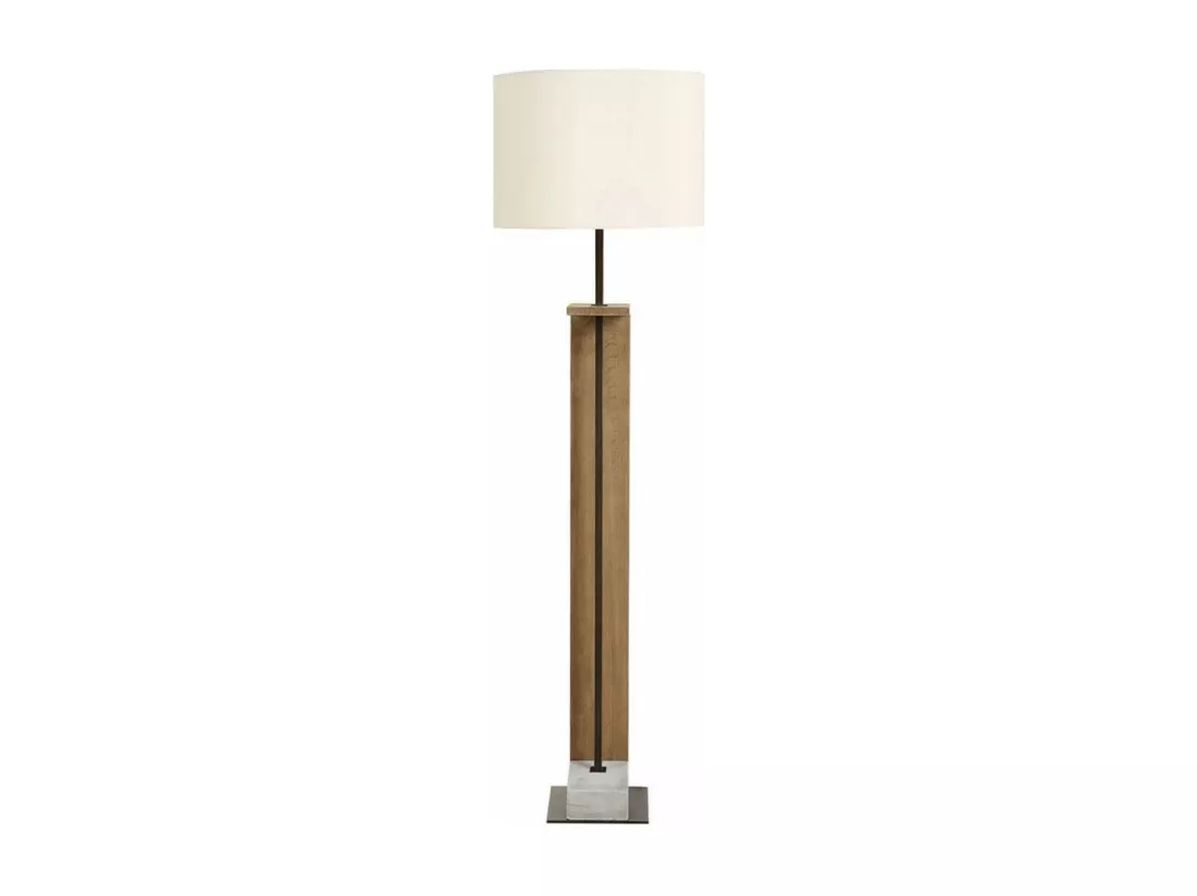 Lampadaire bois et béton Bois Marron - Chic Interior's