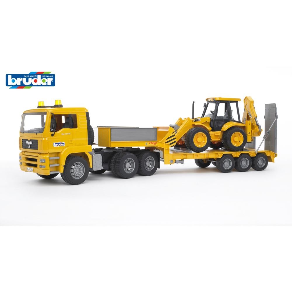 Bruder MAN TGA Tieflader mit JCB Baggerlader