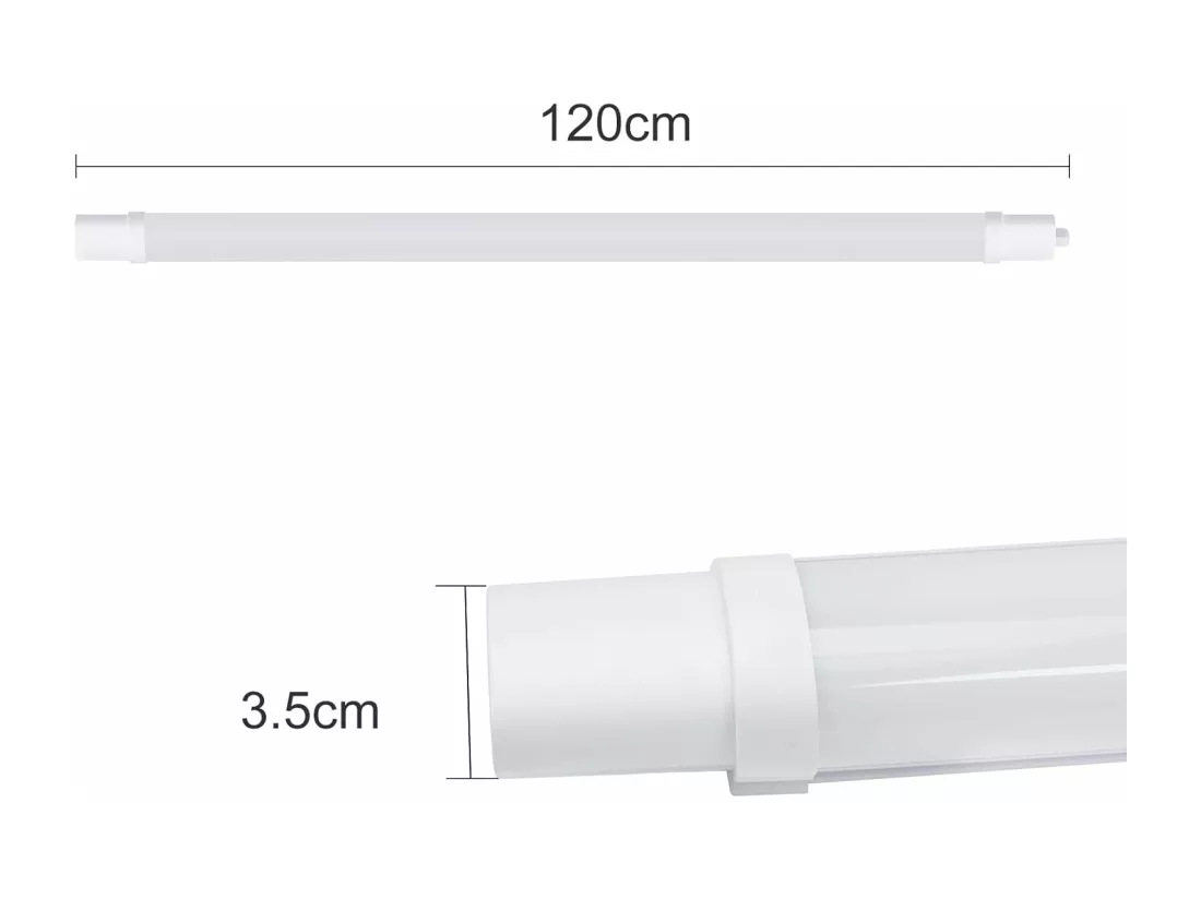 NETTLIFE plafonnier LED pièce humide lumière 120CM plafonnier 36W IP65 tube fluorescent lumière de baignoire 5000K