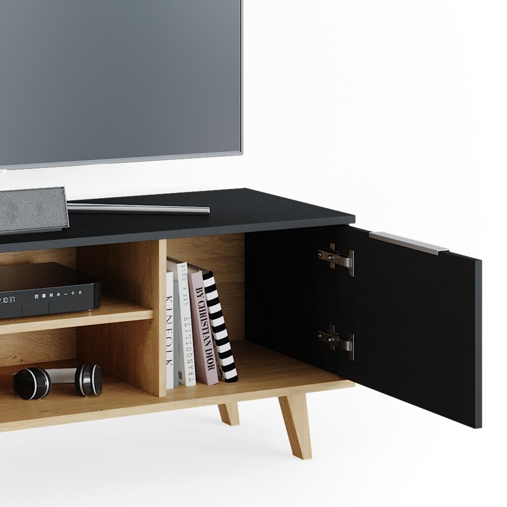Vicco Lowboard Fernsehschrank Sideboard Neptune TV-Fernsehtisch Anthrazit/Buche