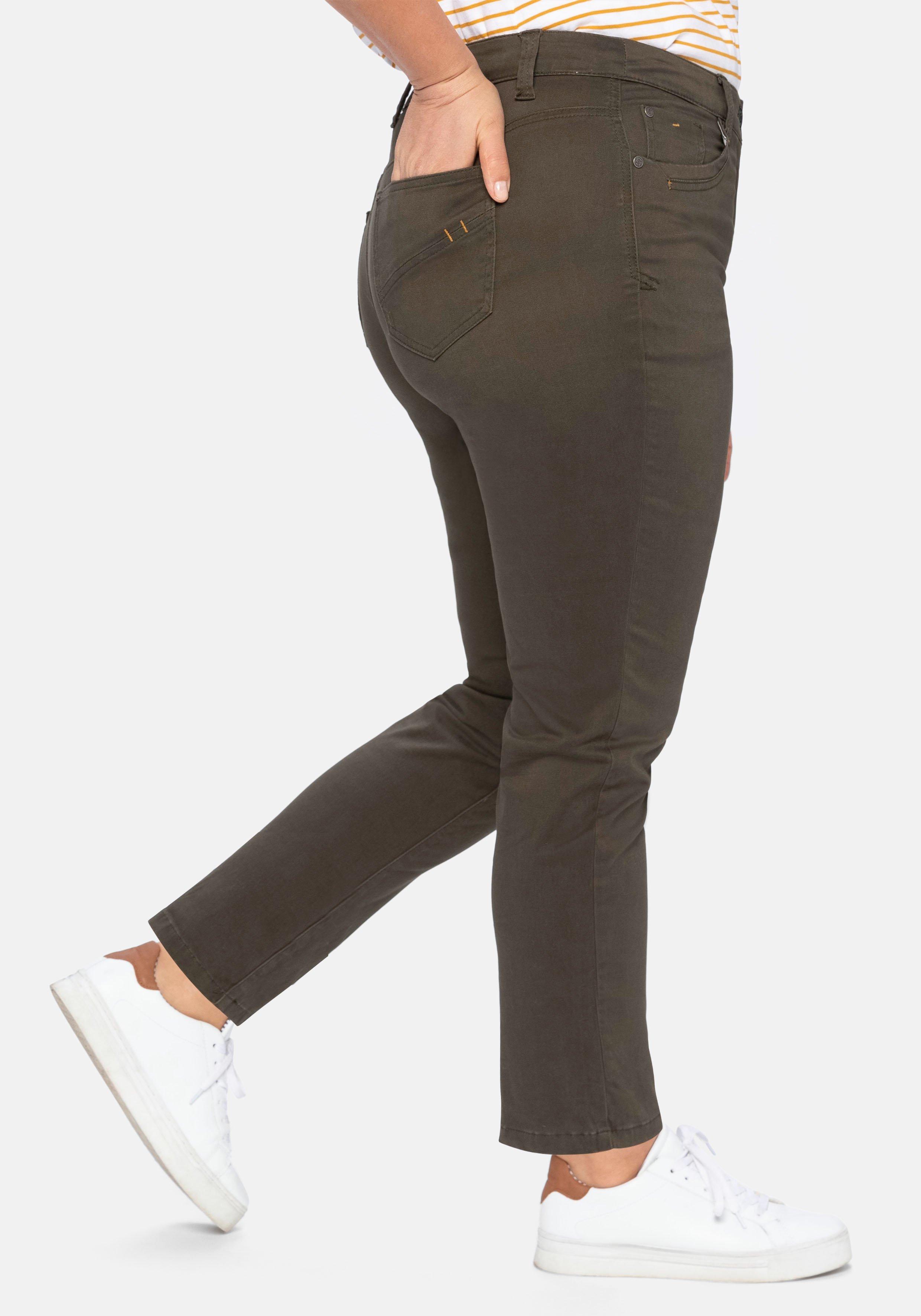 Schmale Stretchhose in Twill-Qualität