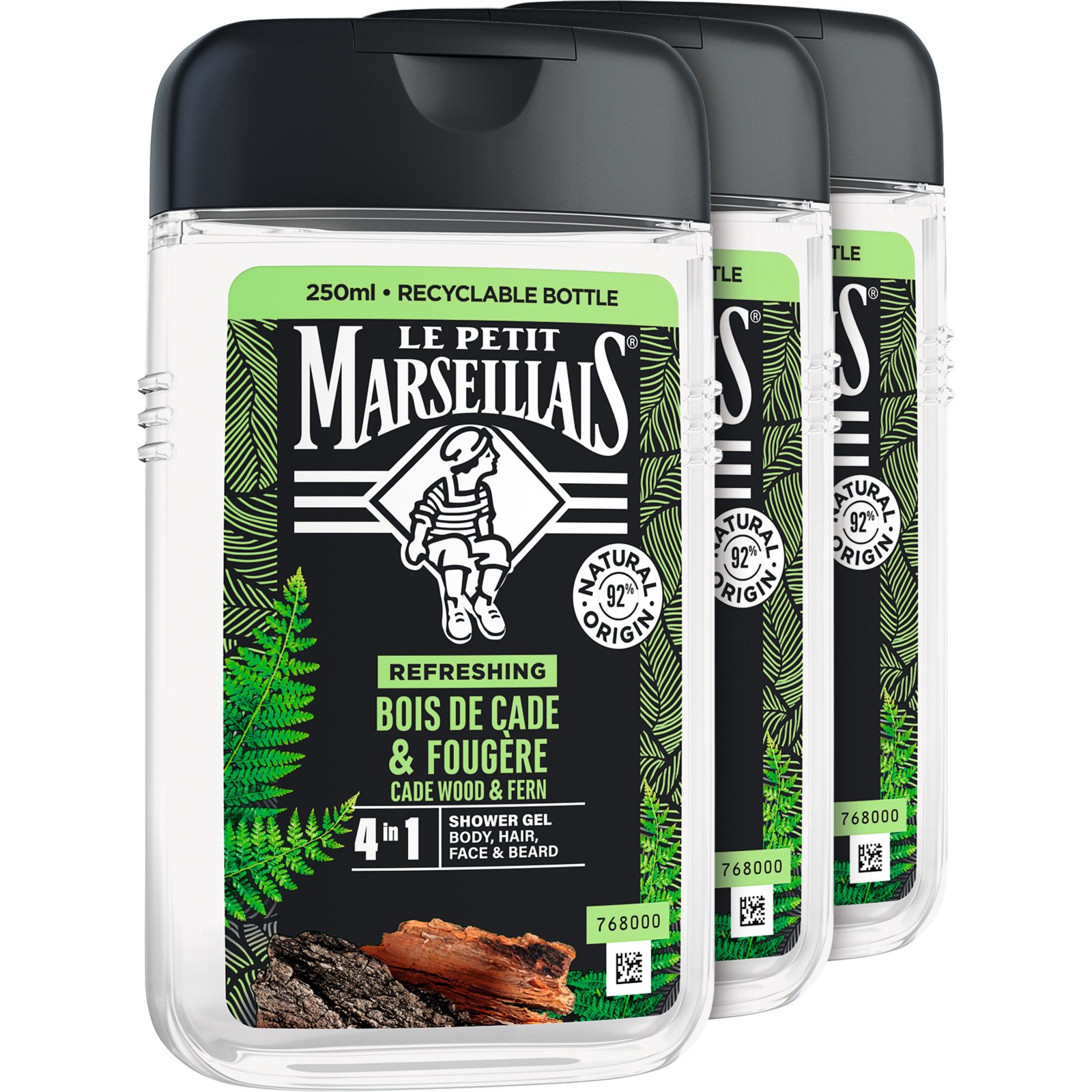 Le Petit Marseillais Dusch Men Wachholderholz 3 x 250 ml