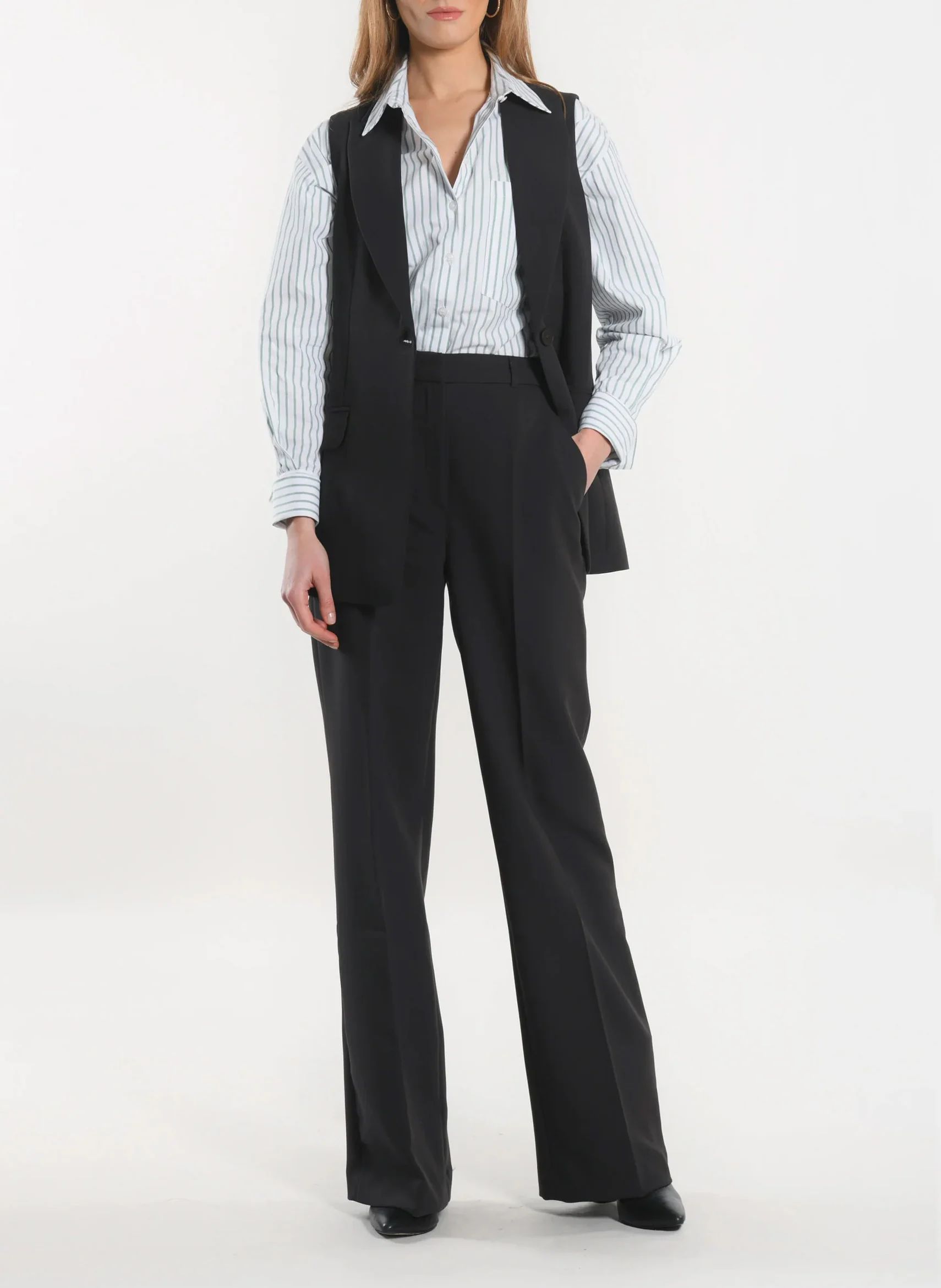 BRITNEY - Veste de tailleur sans manches| Marron