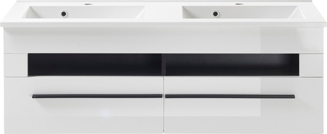 INOSIGN Waschtisch »Cantara, Waschtisch inkl. Waschbecken, modernes Design« mit schwarzen Griffen, ausreichend Stauraum