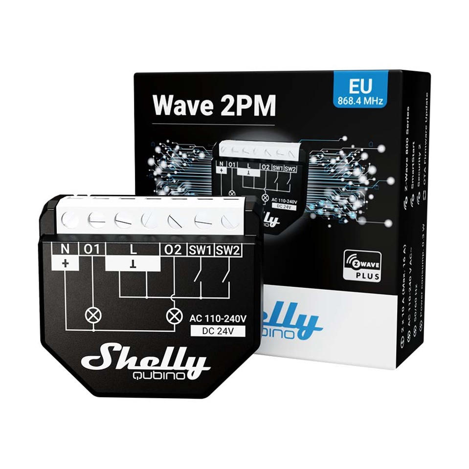 Shelly - Qubino Wave 2PM - Avanceret Smart Strømmåler
