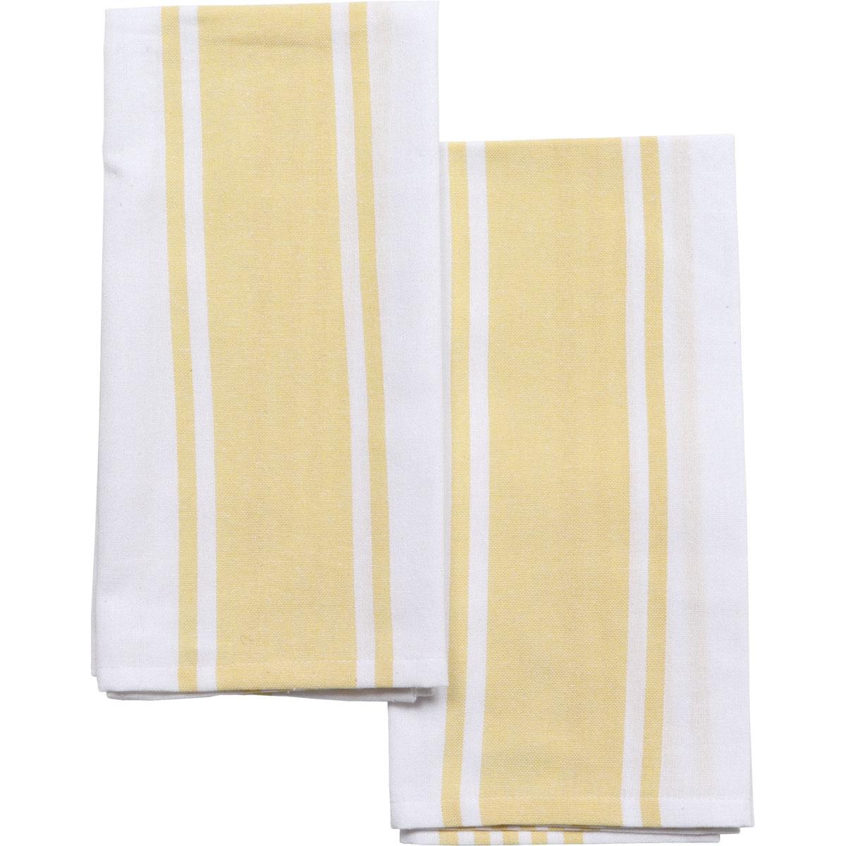 SET 2 TORCHONS LENA 50X70CM COTON POLYESTER JAUNE
