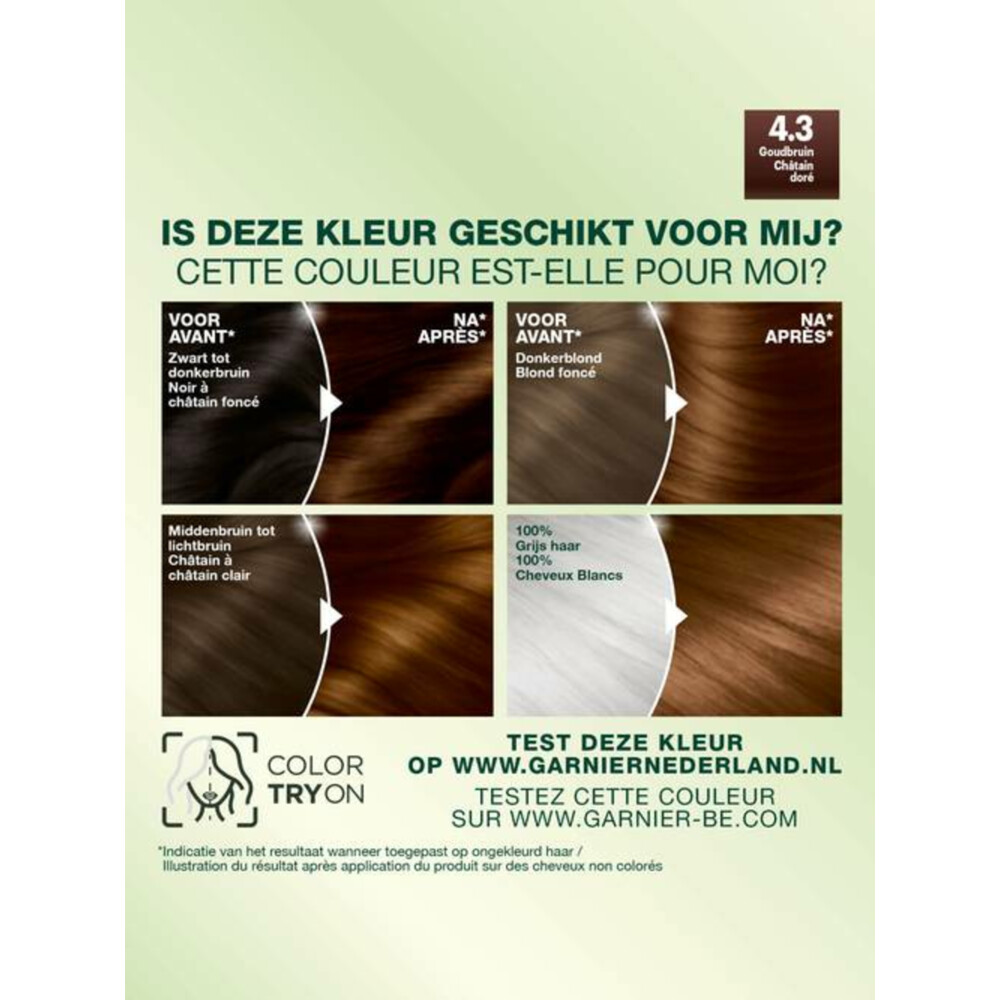 Garnier Nutrisse Ultra Crème Permanente Haarkleuring 4.3 Goudbruin