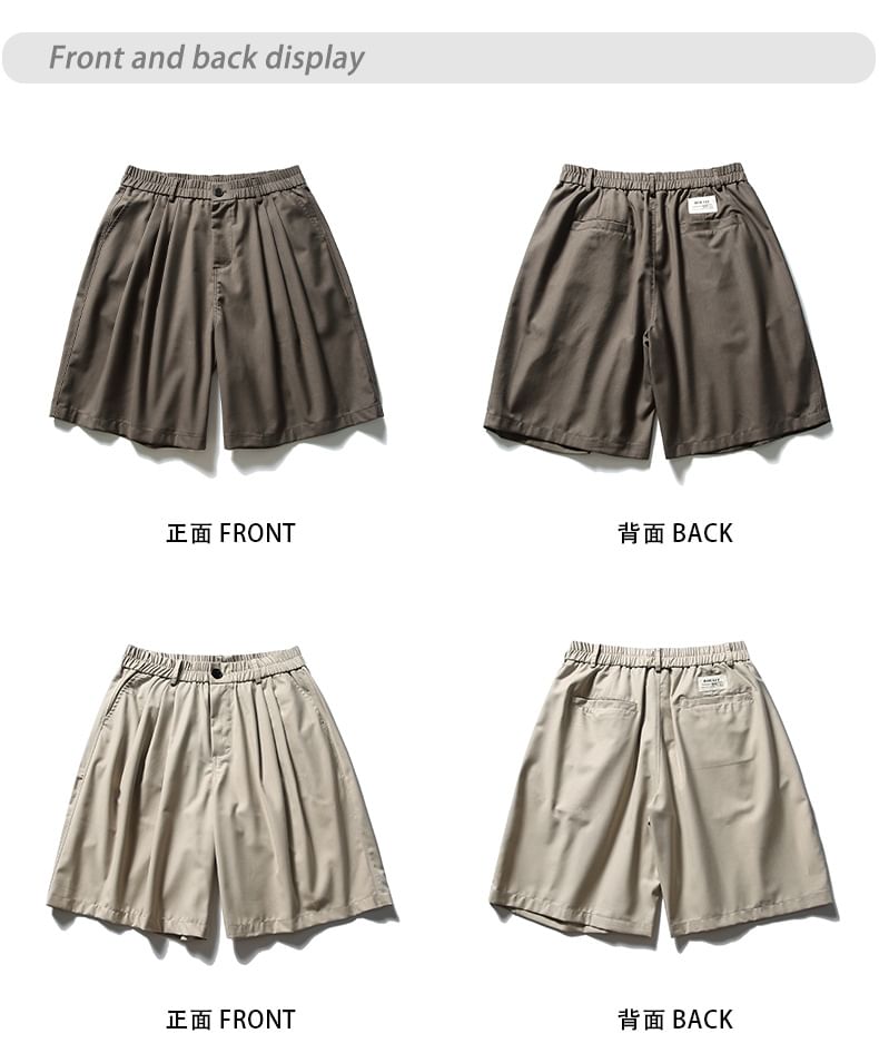 Shineon Studio - Hoge taille, effen, wijde shorts