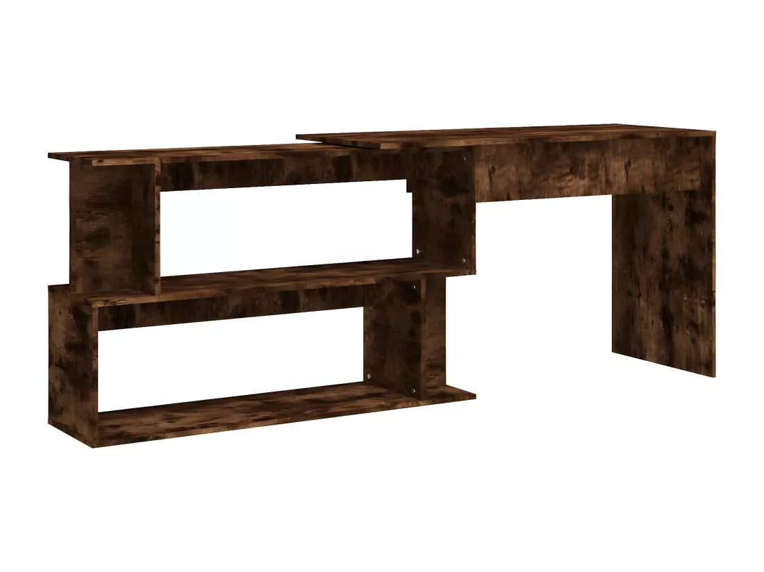 Bureau d'angle Chêne fumé 200x50x76 cm Bois d'ingénierie