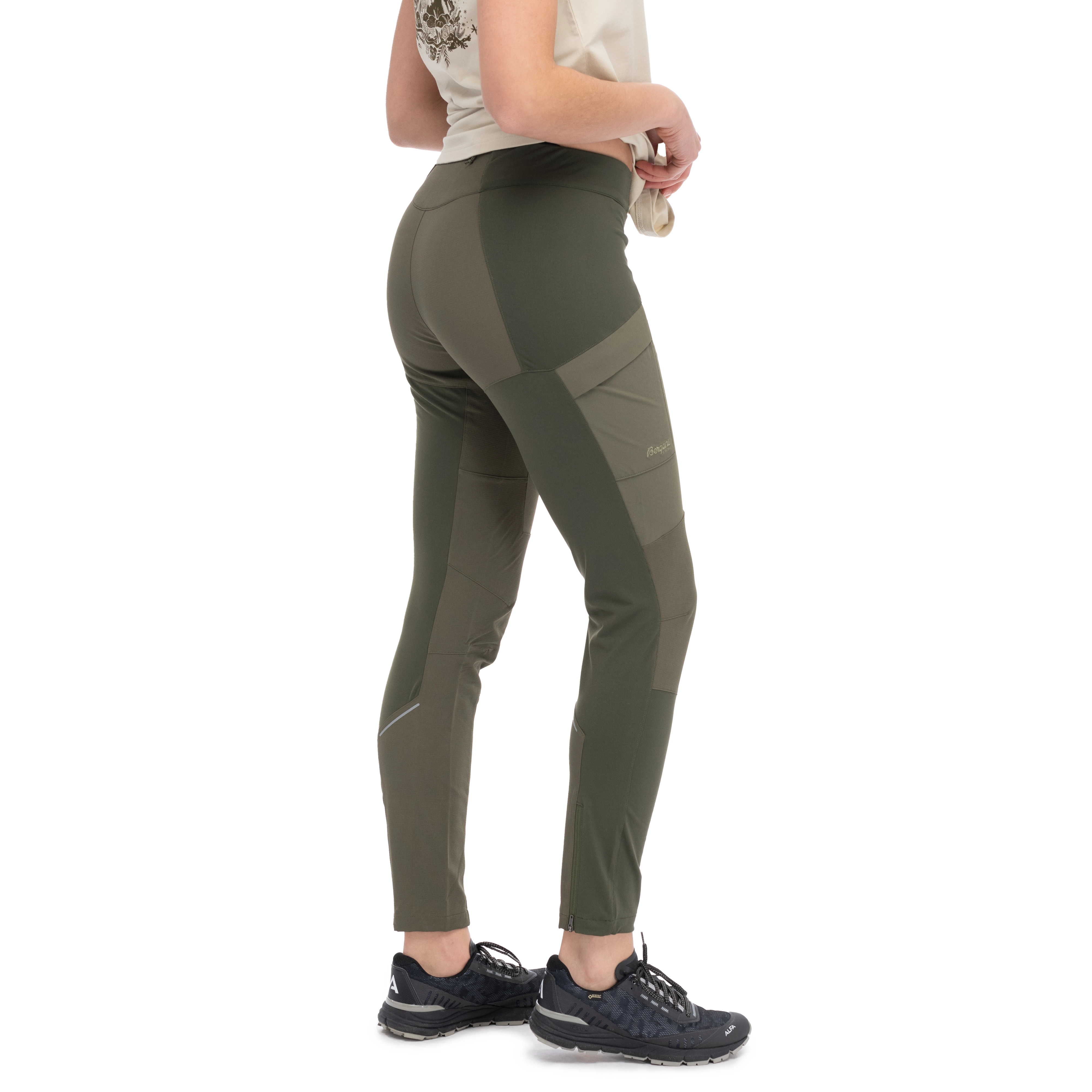 Fløyen Original Tight Pants Women Dark Green Mud