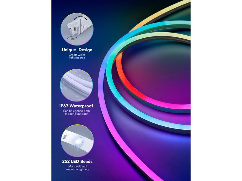 Govee LED Stripe Neon, 3 m, RGBIC LED-Leuchtstreifen