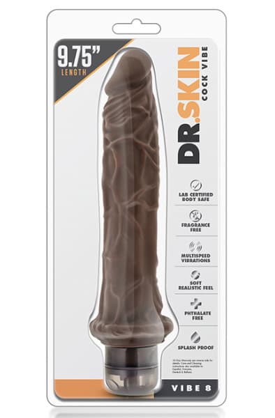 Dr. Skin Cock Vibe 8 Chocolate 25cm Vibrerende dildo