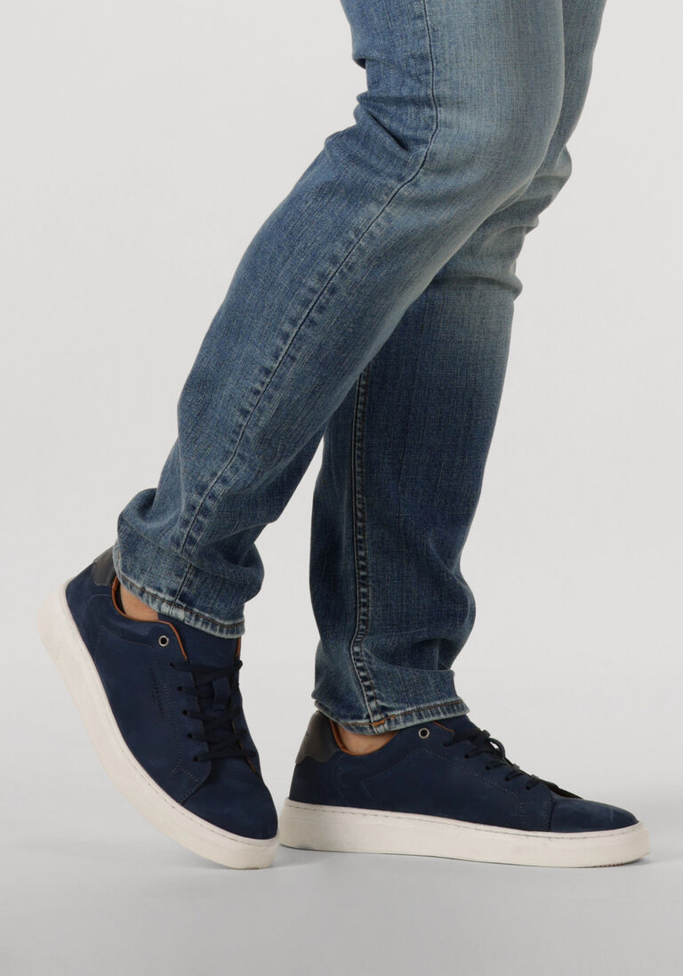 blauwe stefano lauran lage sneakers sl124h600