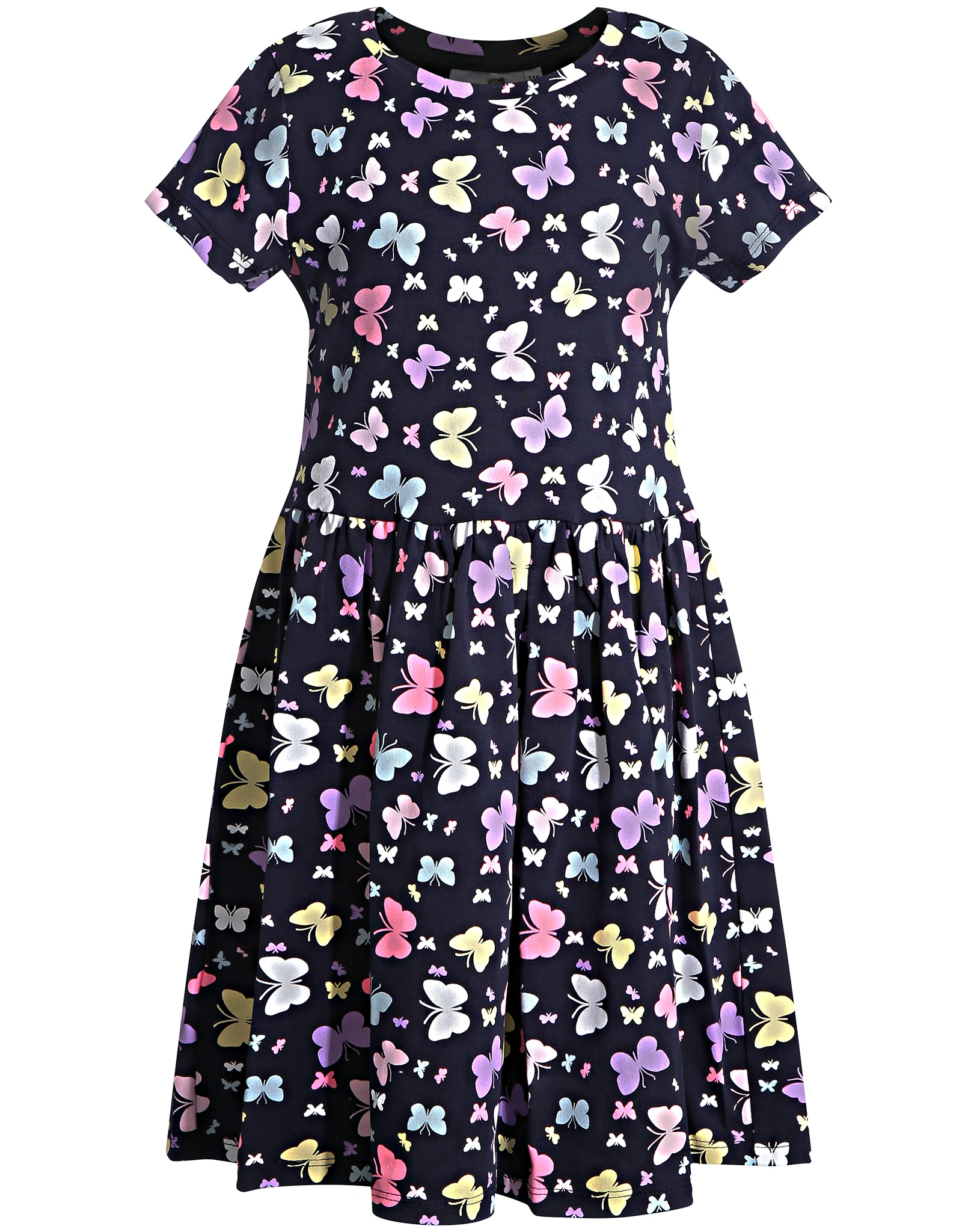Kurzarm-Kleid COLORFUL B'FLY in navy