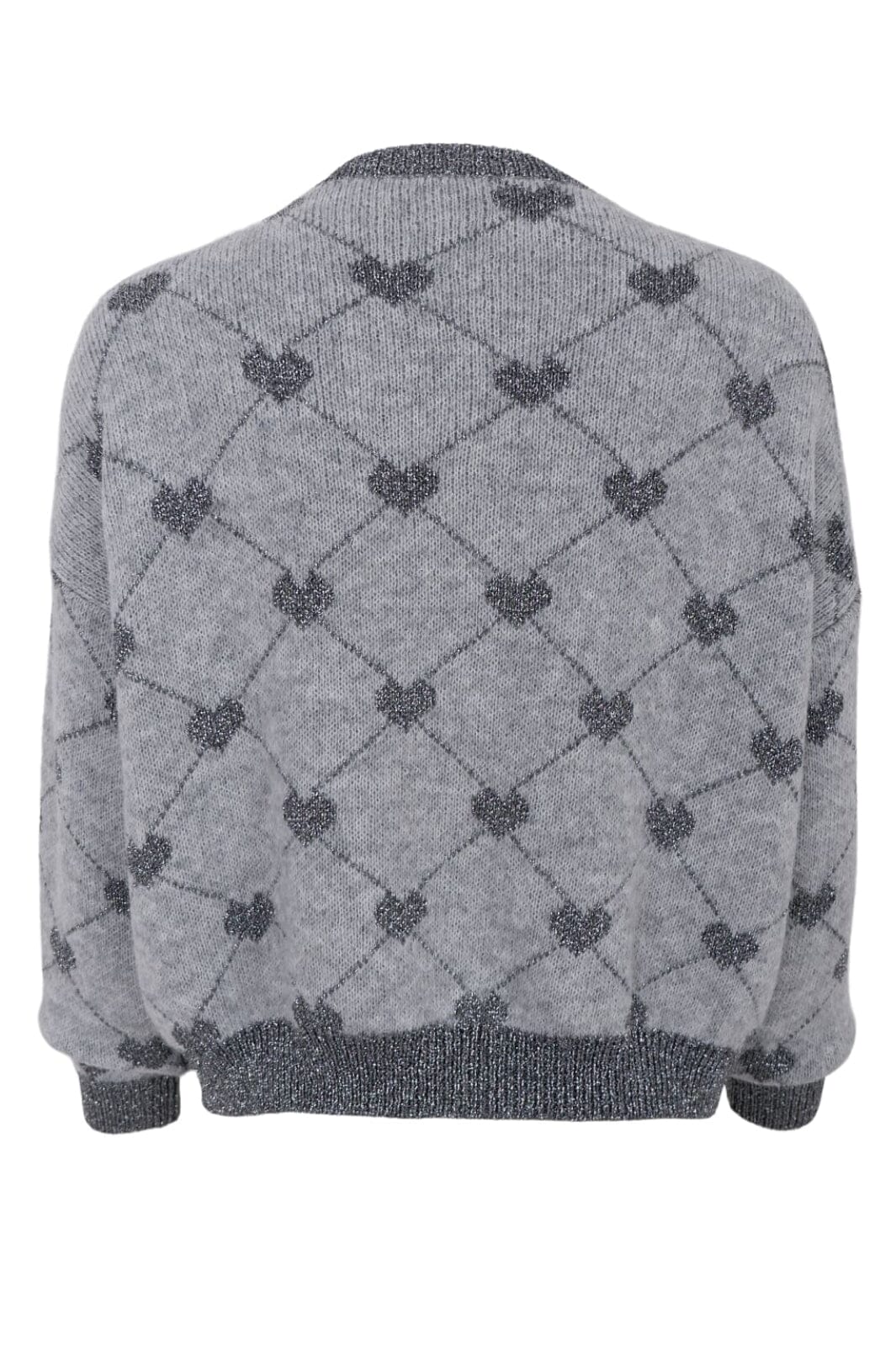 Black Colour Bchiya Knit Cardigan 1188 lt grey 1