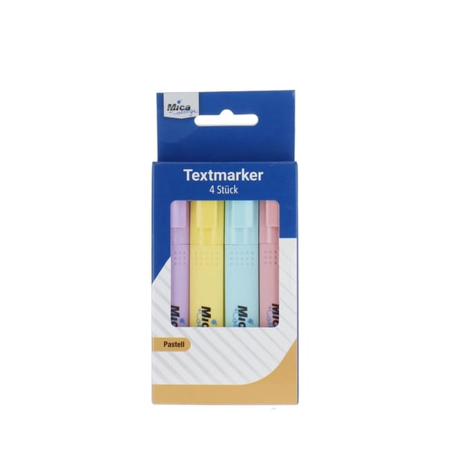 4 Textmarker - Pastellfarben
