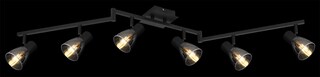 GLOBO Retrofit Deckenlampe mit 6 Spots CLAUDE 117 cm schwarz /rauchfarbig