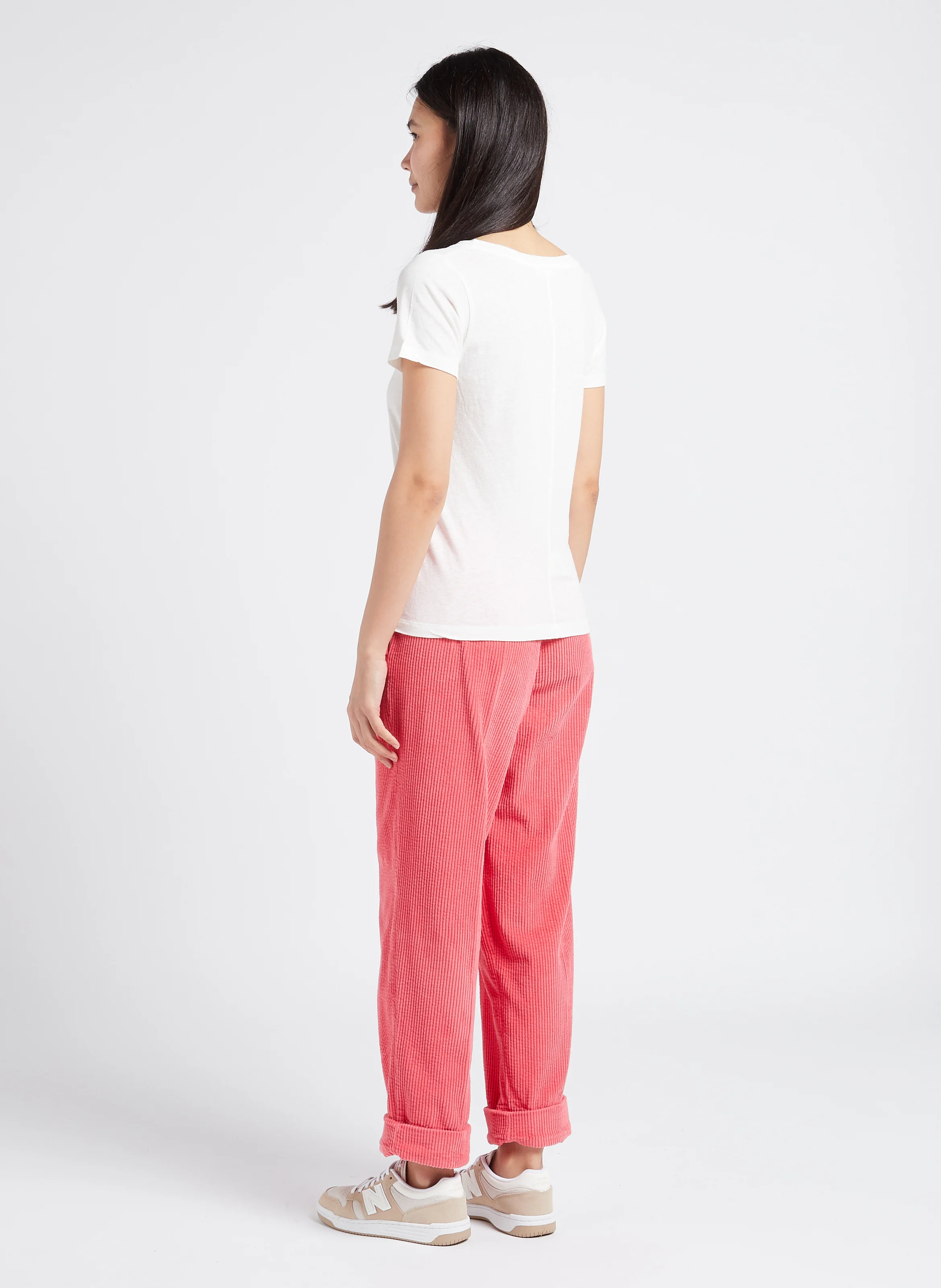 GAMIPY - Tee-shirt col V en coton | Blanc