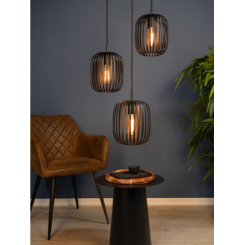 Eglo hanglamp Romazzina Ø46 cm 3-lichts rond zwart